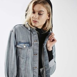 TopShop hooded denim jean jacket